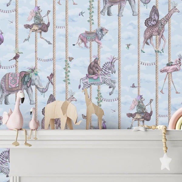 Carousel Linen - Light Beige Wallcovering | Brand McKenzie