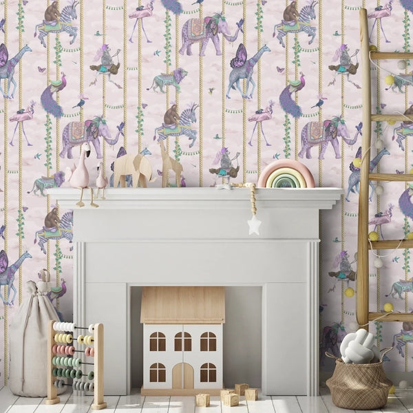 Carousel Pink Wallcovering | Brand McKenzie
