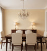 Carrara Ivory Chevron Grasscloth Wallcovering | Fentucci - dining room room setting