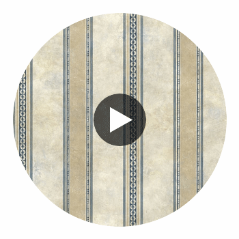 Castine Blue Tuscan Stripe Wallcovering Circular Swatch | LA Walls