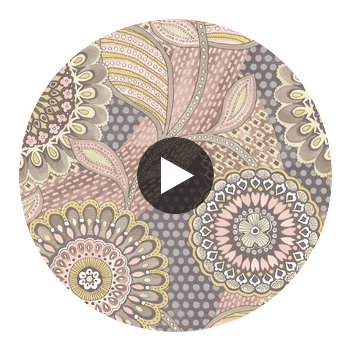 Catalunya Blush Kaleidoscope Floral Wallcovering Circular Swatch | LA Walls