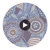 Catalunya Eggplant Kaleidoscope Floral Wallcovering Circular Swatch | LA Walls
