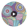 Catalunya Fuschia Kaleidoscope Floral Wallcovering Circular Swatch | LA Walls