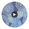 Catalunya Teal Kaleidoscope Floral Wallcovering Circular Swatch | LA Walls