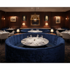 Crushed Velvet Texture Midnight Sapphire Upholstered Banquette | Architectural Fabrics
