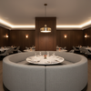 Fine Woven Texture Cool Gray Upholstered Banquette | Architectural Fabrics