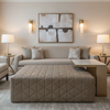 Tres Palmas - Palladium Upholstered Ottoman | Architectural Fabrics