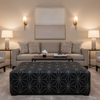 Axis - Axis Etched Polyurethane Upholstered Ottoman | Architectural Fabrics