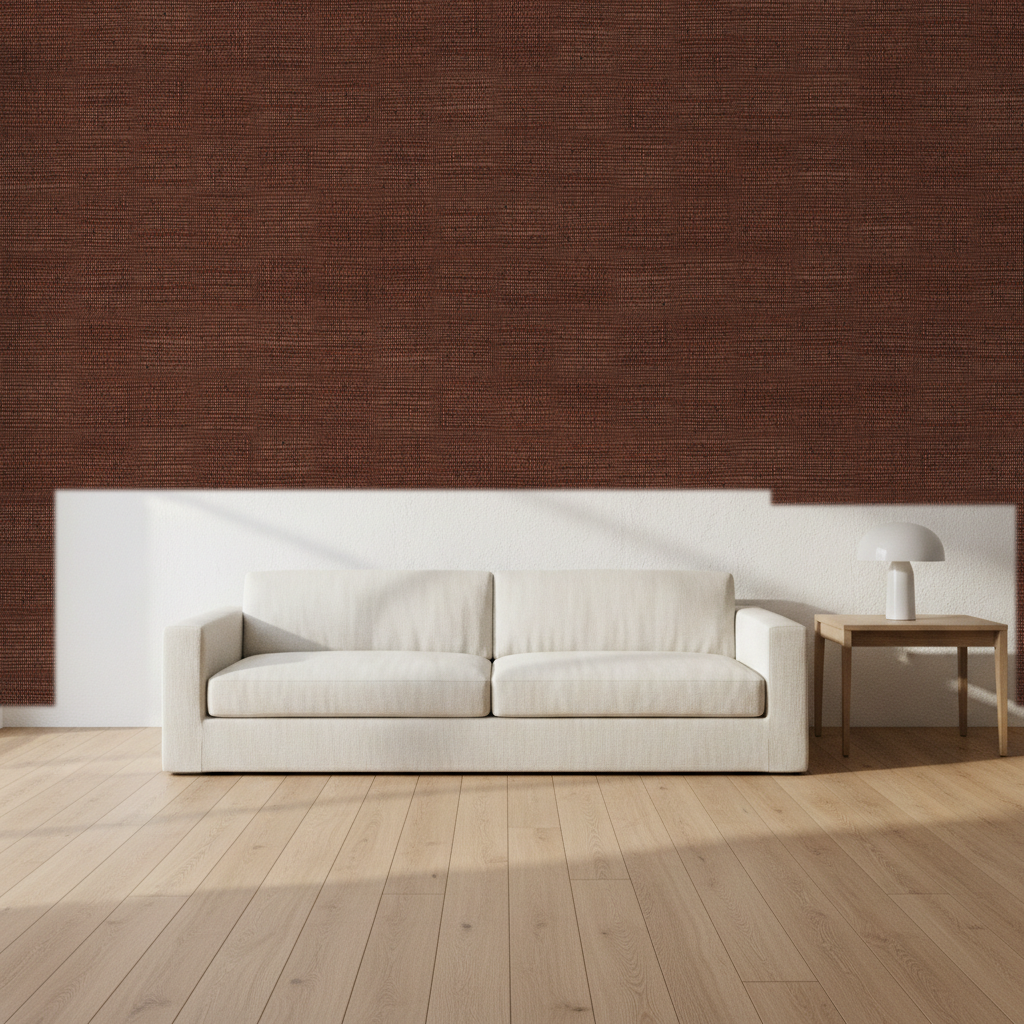 Nantucket Grasscloth Ruby Wallcovering | Phillipe Romano room setting