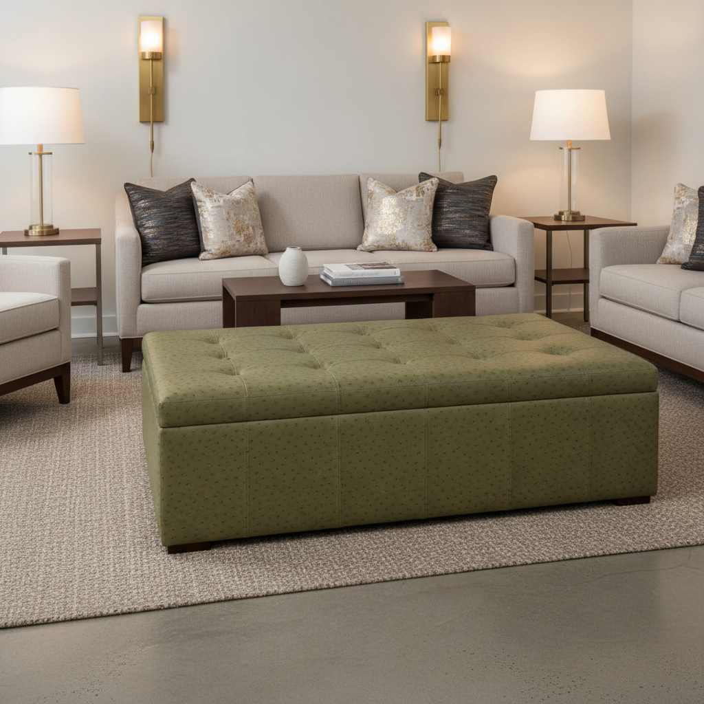 Big Bird - Big Bird Performance Vinyl Upholstered Ottoman | Architectural Fabrics