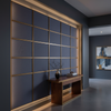 Brushed Linen Weave Deep Indigo Upholstered Wall Panel | Architectural Fabrics