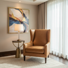 Fine Pebble Grain Caramel Tan Upholstered Chair | Architectural Fabrics
