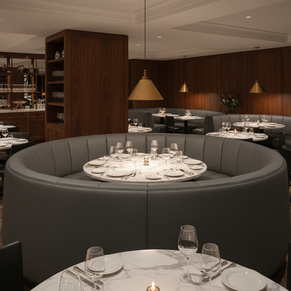 Trunk Bay - Slate Upholstered Banquette | Architectural Fabrics