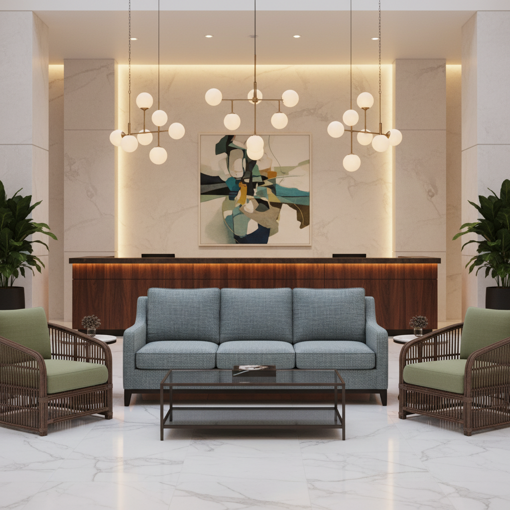 Rattan Bay - Sage Upholstered Sofa | Architectural Fabrics