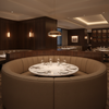 Smooth Pebble Grain Rich Umber Upholstered Banquette | Architectural Fabrics