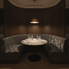 Crushed Velvet Texture Dark Charcoal Upholstered Banquette | Architectural Fabrics