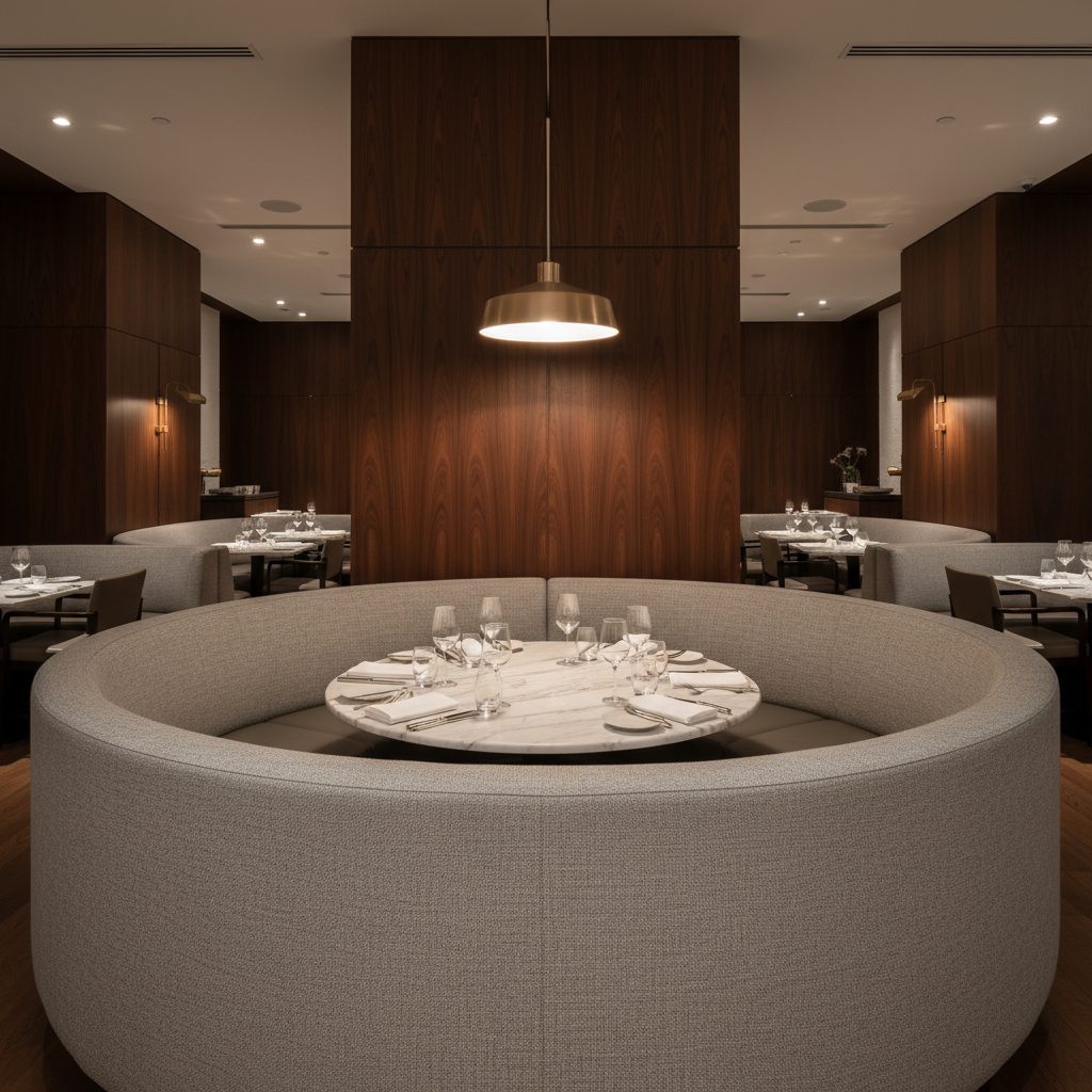 Quintana Bay - Ash Upholstered Banquette | Architectural Fabrics