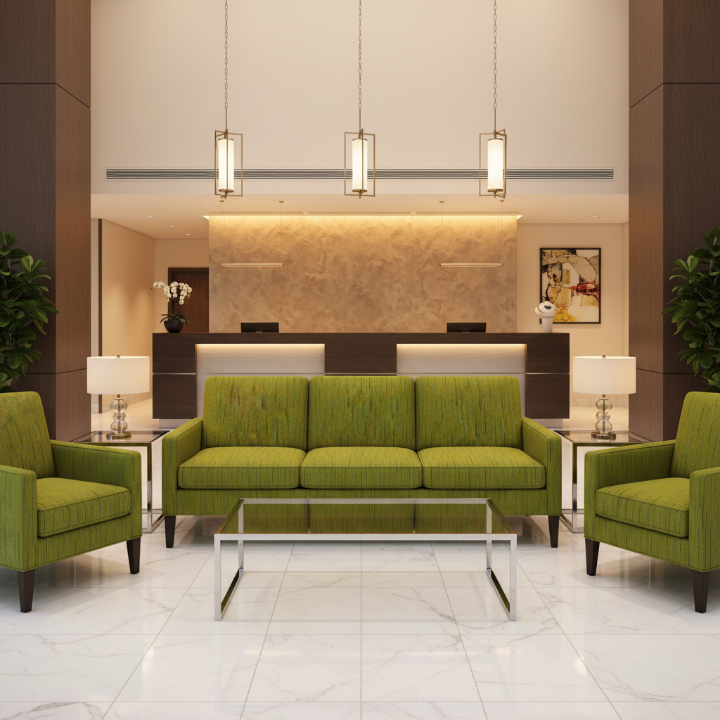 Stitchwork Bay - Lichen Upholstered Sofa | Architectural Fabrics