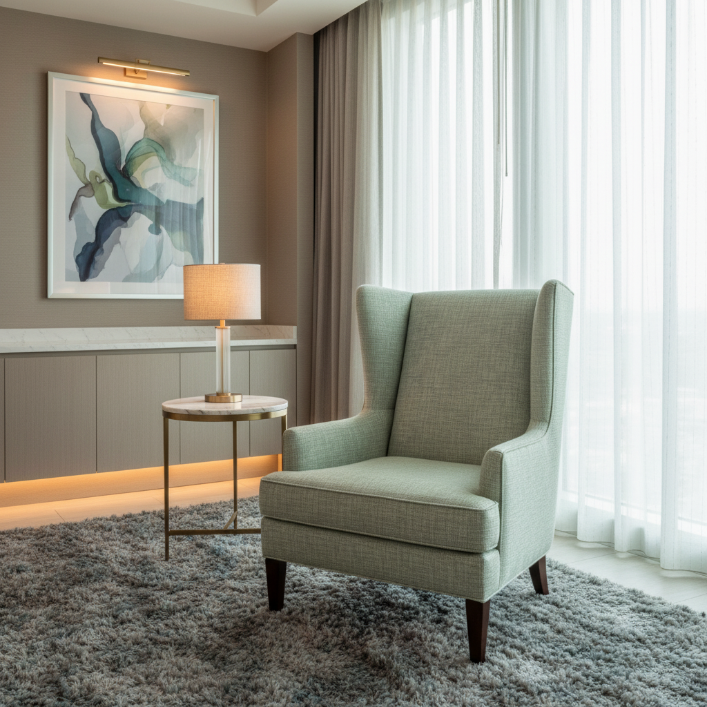 Woven Crosshatch Texture Seafoam Green Upholstered Chair | Architectural Fabrics
