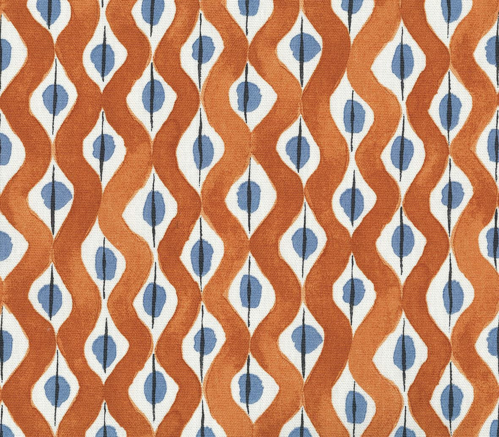 DWCY-900182 Nina Campbell Fabric Burnt Orange designer-wallcoverings-los-angeles