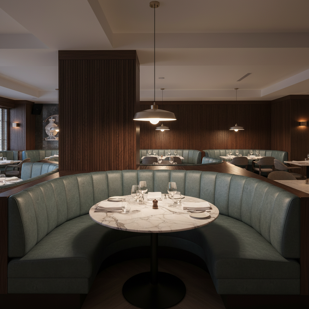 Kralendijk - Stream Upholstered Banquette | Architectural Fabrics