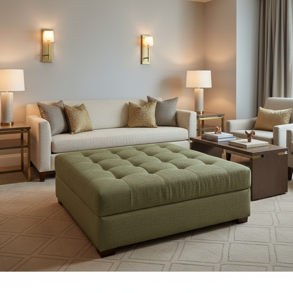 St. Eustatius - Stem Upholstered Ottoman | Architectural Fabrics