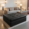 Vieques - Black Upholstered Ottoman | Architectural Fabrics