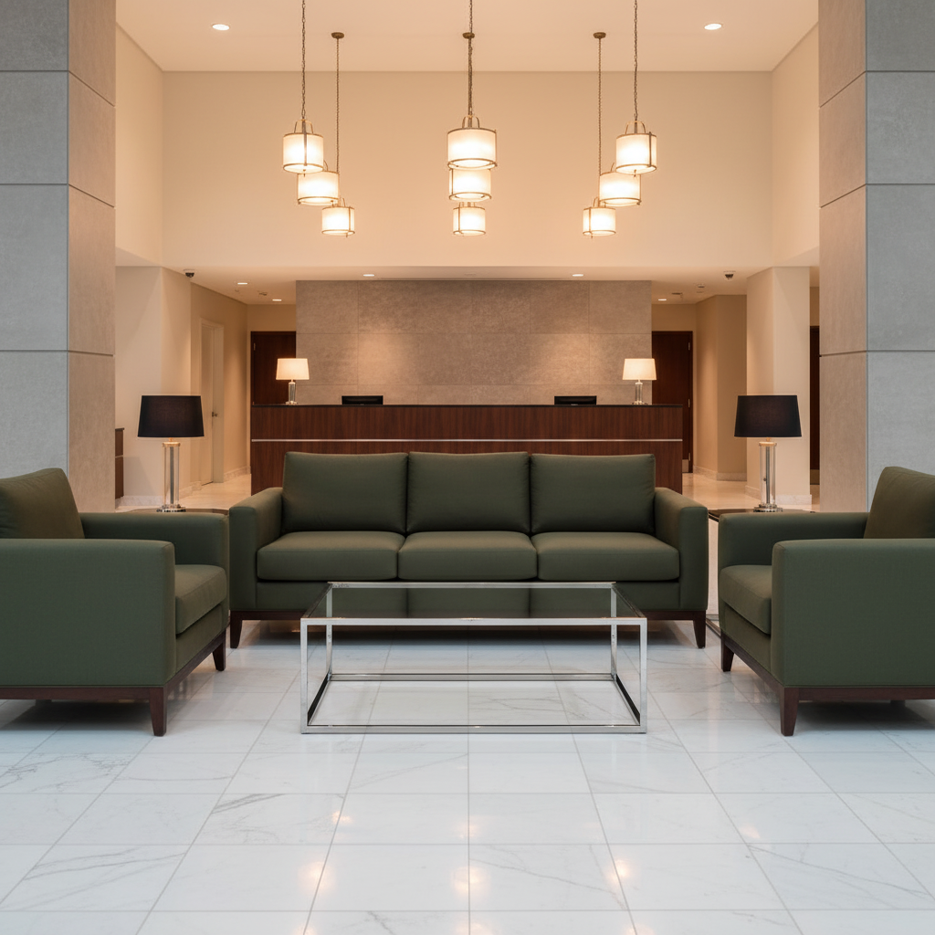 Smooth Velvet Deep Olive Upholstered Sofa | Architectural Fabrics