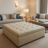 Maya Riviera - Champagne Upholstered Ottoman | Architectural Fabrics