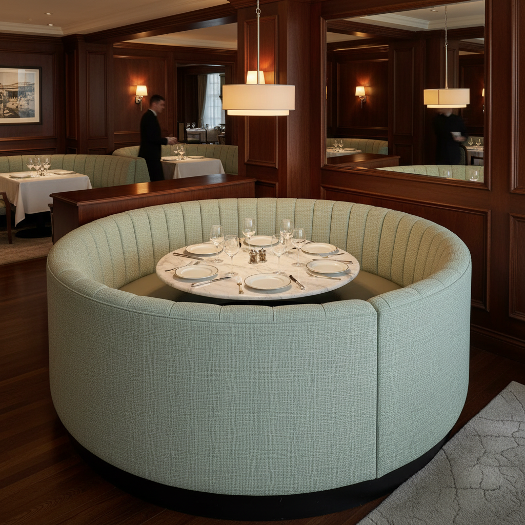 Tweed Bay - Mint Upholstered Banquette | Architectural Fabrics