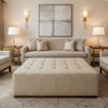 Savannah Bay - Parchment Upholstered Ottoman | Architectural Fabrics