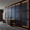 Embossed Reptile Scale Deep Indigo Upholstered Wall Panel | Architectural Fabrics
