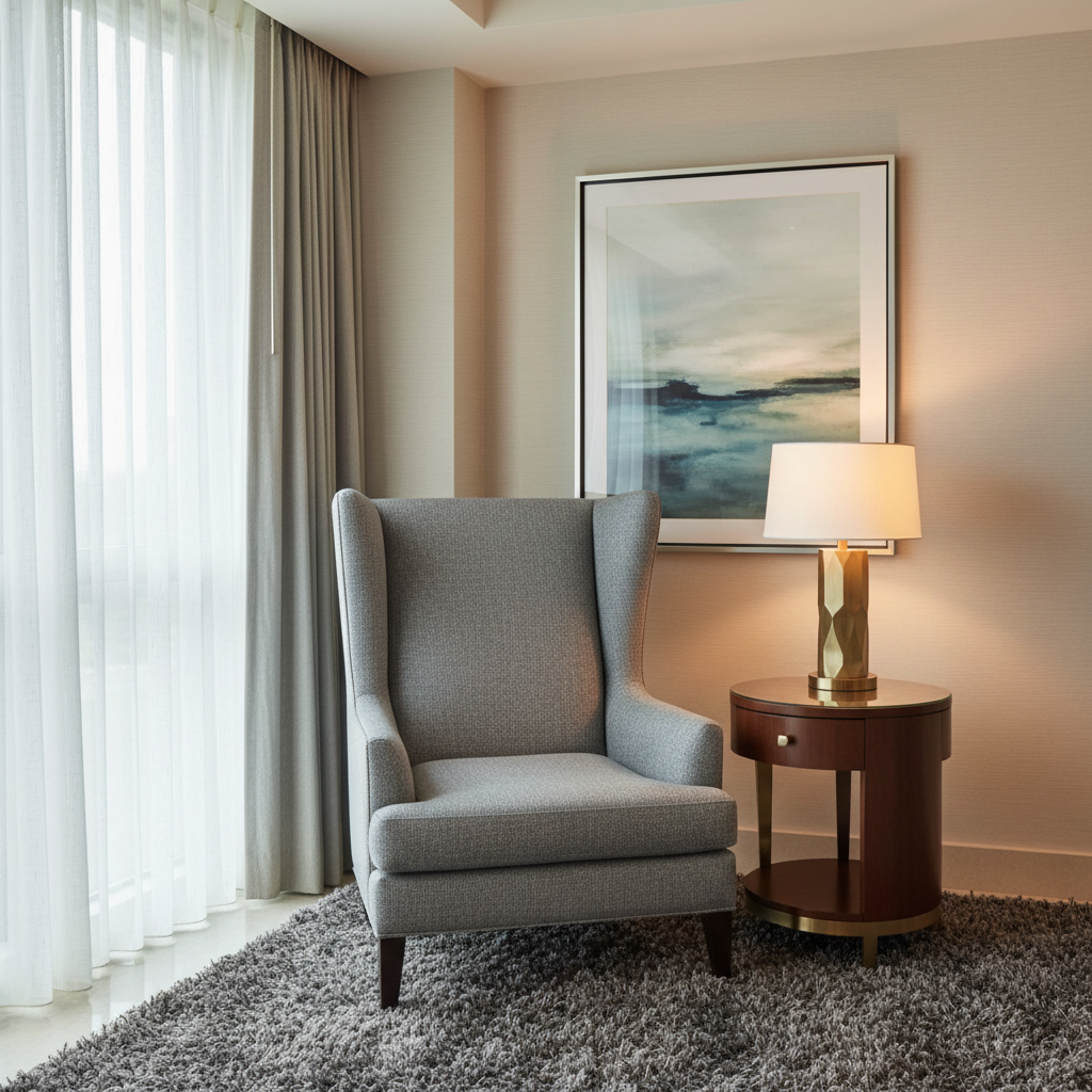 Fine Woven Texture Cool Gray Upholstered Chair | Architectural Fabrics