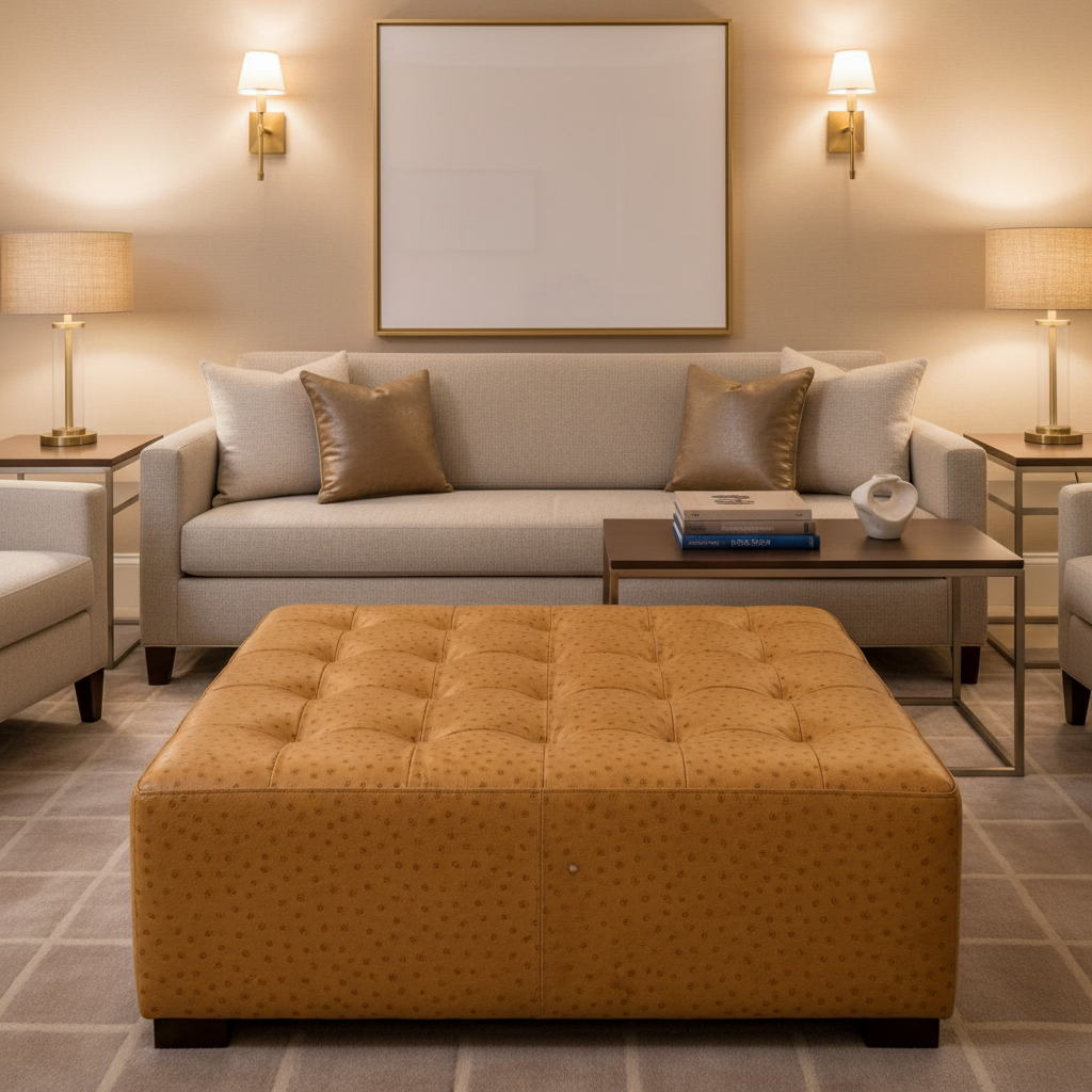 Big Bird - Big Bird Performance Vinyl Upholstered Ottoman | Architectural Fabrics