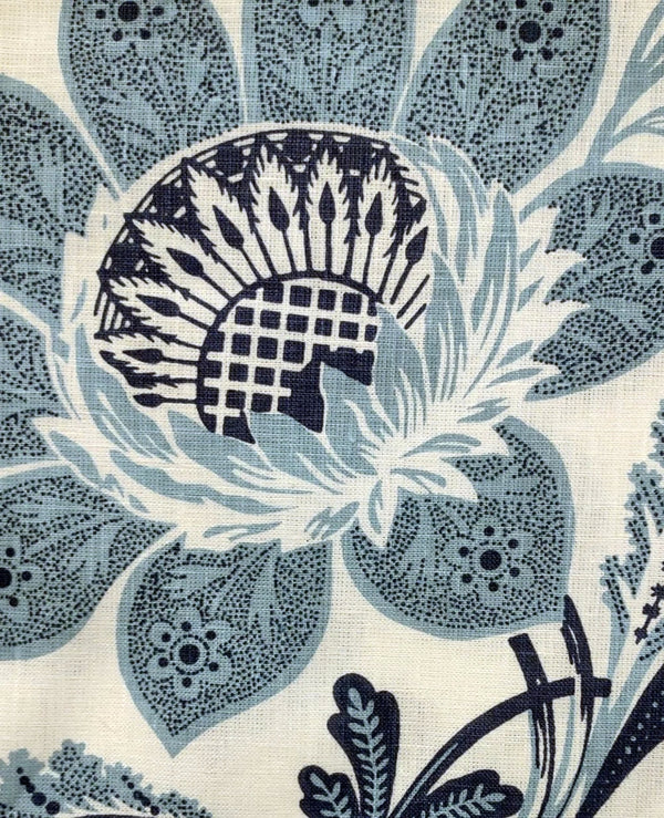 Celestina Medium Blues on White Wallcoverings | Home Couture
