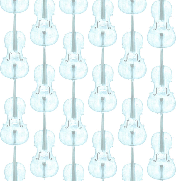 Cello Damask - Faint Blue Traditional | Architectural Wallcoverings