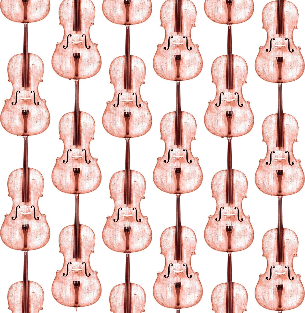 Cello Damask - Faint Red - Pattern Design Lab