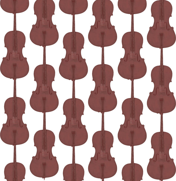 Cello Damask - Java Brown Traditional | Architectural Wallcoverings