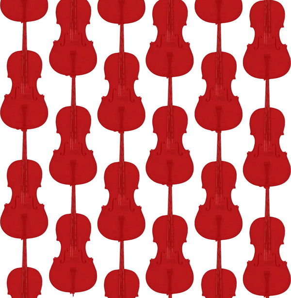 Cello Damask - Red Contemporary | Architectural Wallcoverings