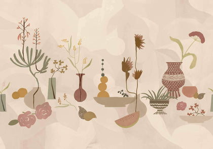 Centrepiece Composition Pink Wallcovering | Tres Tintas