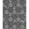 Ceramica Black Hexagon Tile Wallcovering | Jeffrey Stevens - Image 2