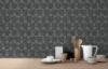 Ceramica Black Hexagon Tile Wallcovering | Jeffrey Stevens - Image 3