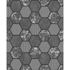 Ceramica Black Hexagon Tile Wallcovering | Jeffrey Stevens - Image 1