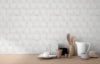 Ceramica Grey Hexagon Tile Wallcovering | Jeffrey Stevens - Image 3