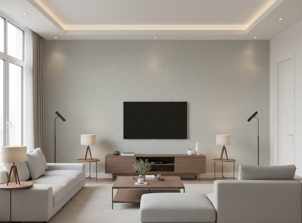 Cezanne Linen & Viscose Textile | Phillipe Romano - living room room setting