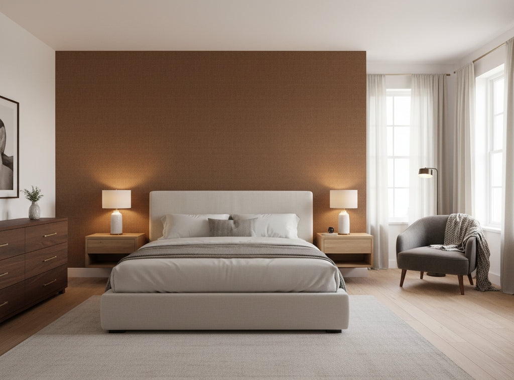 Cezanne Linen & Viscose Textile | Phillipe Romano - bedroom room setting
