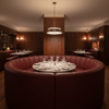 Runaway Bay - Oxblood Upholstered Banquette | Architectural Fabrics