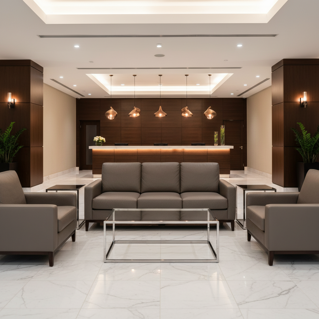 Fine Pebble Grain Dark Taupe Upholstered Sofa | Architectural Fabrics