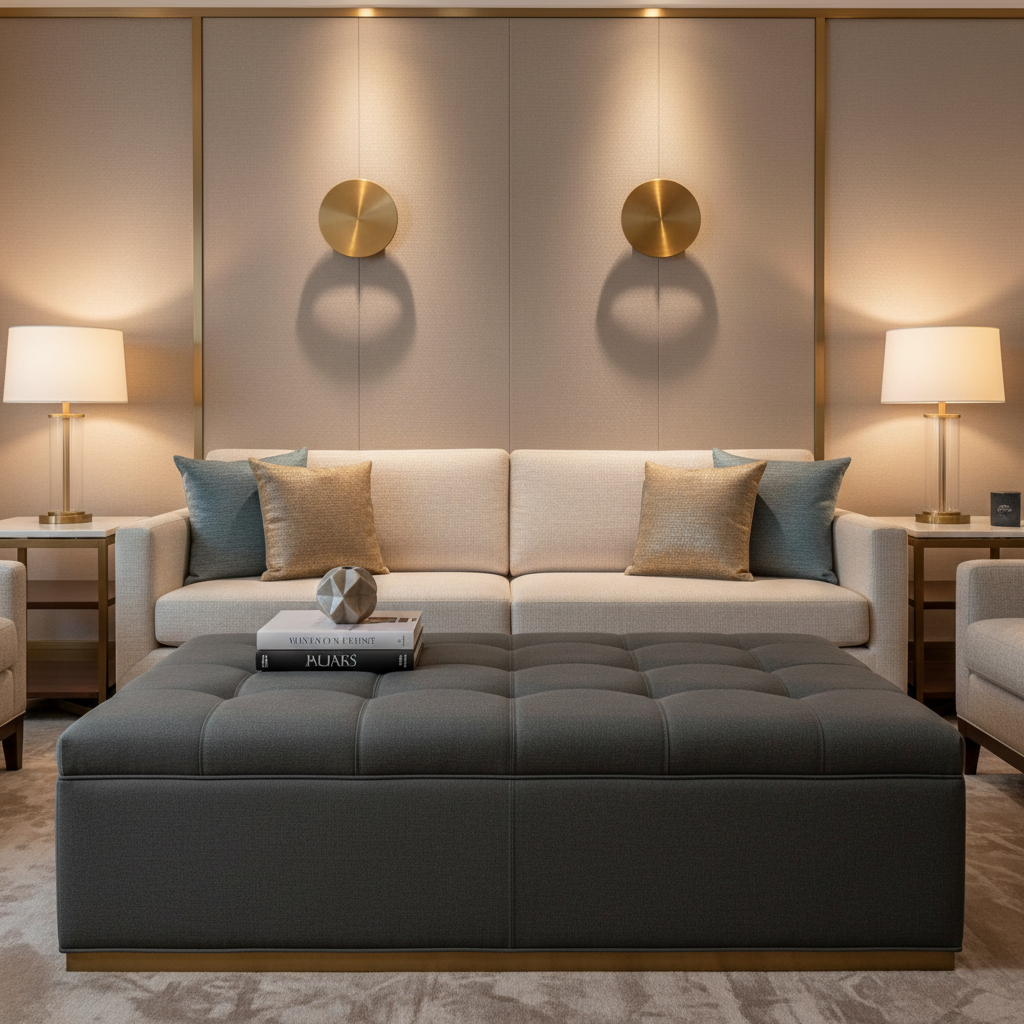 Peter Island - Crow Upholstered Ottoman | Architectural Fabrics