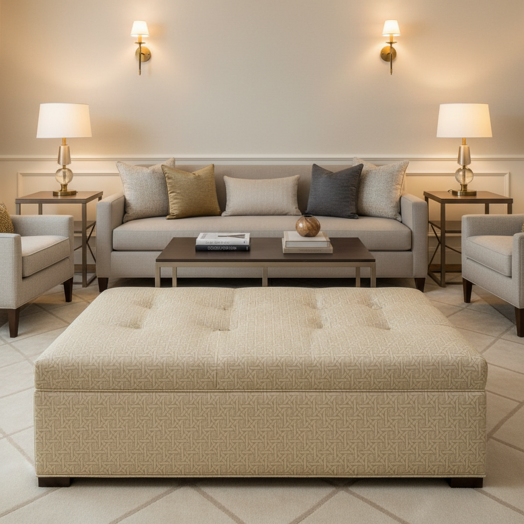 Basketry - Basketry Performance Vinyl Upholstered Ottoman | Architectural Fabrics